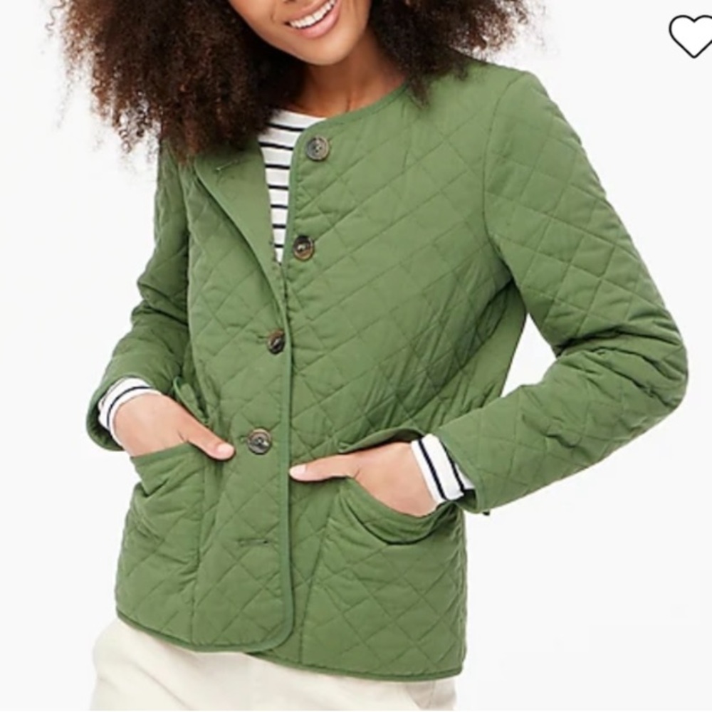 J. Crew Factory Green Quilted Women's Jacket - Size 2